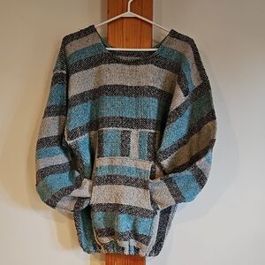 Cozy Teal and Gray Men's Surfer Shirt